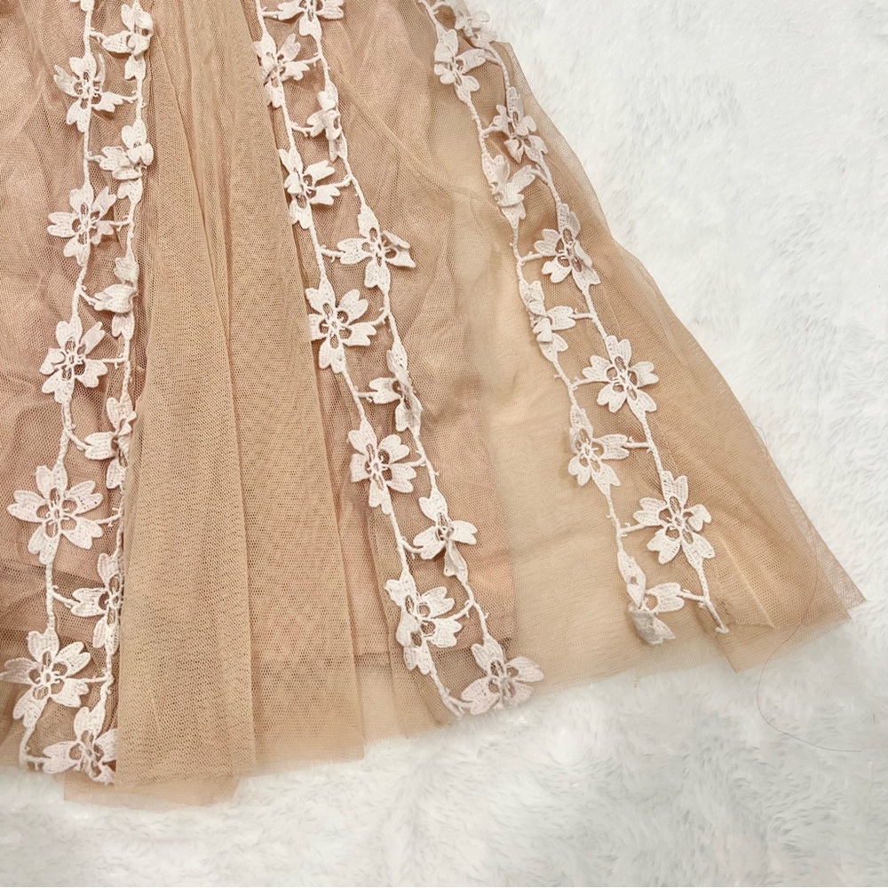 Free People One Black Lily Nude Combo Floral Cold Shoulder Dress - Picture 5 of 6